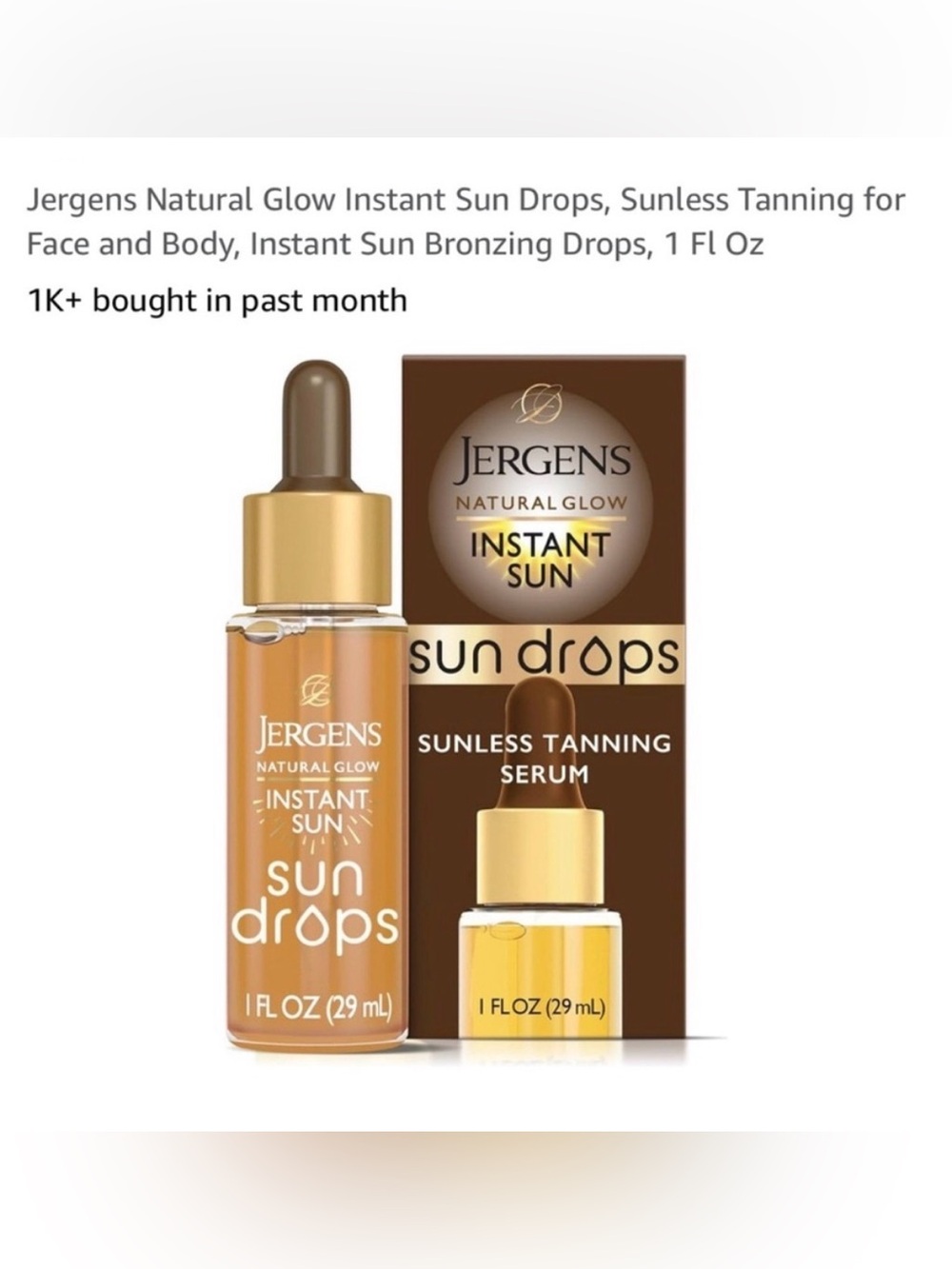 (368) X6 BOTTLES JERGENS TANNING DROPS